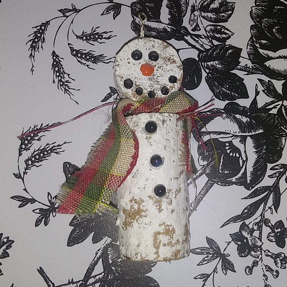 Wine cork snowman
